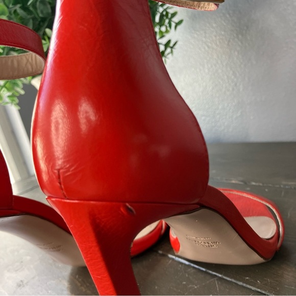 stuart weitzman Heels 9 Poppy Red-Orange Summer Nudist Strappy Women’s - Picture 6 of 12